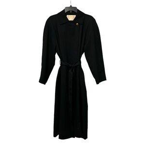 Vintage Pendleton 100% Virgin Wool Black Trench Coat Size 8